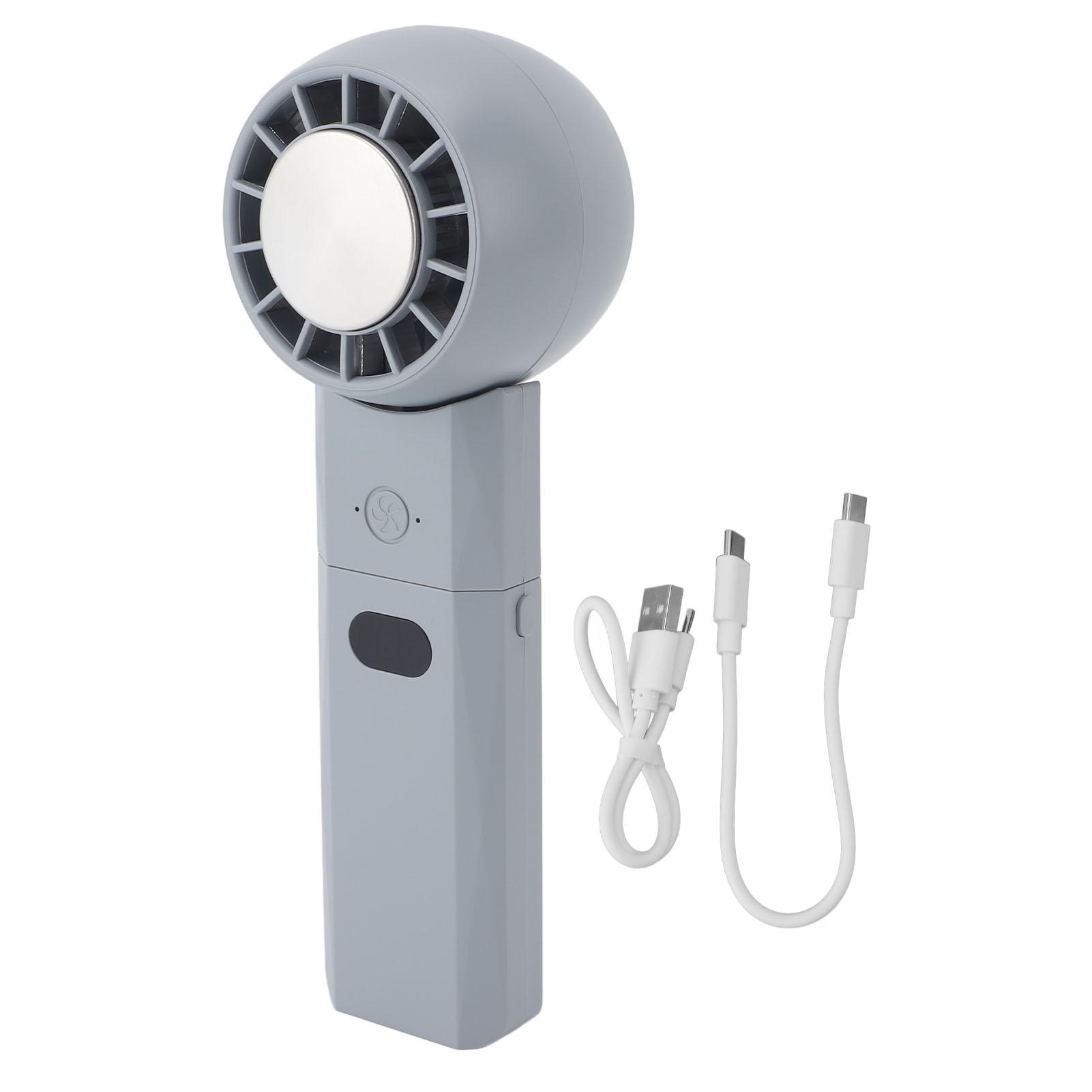 

Портативный ручной вентилятор Многофункциональный складной USB перезаряжаемый 3-скоростной небольшой вентилятор-кондиционер Grayish Blue