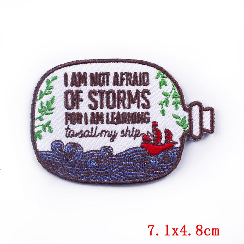 Cartoon Letters Applique Iron On Patches On Clothes Phrase/Text Embroidered Patches For Clothing Stickers Sewing Fusible Badges
