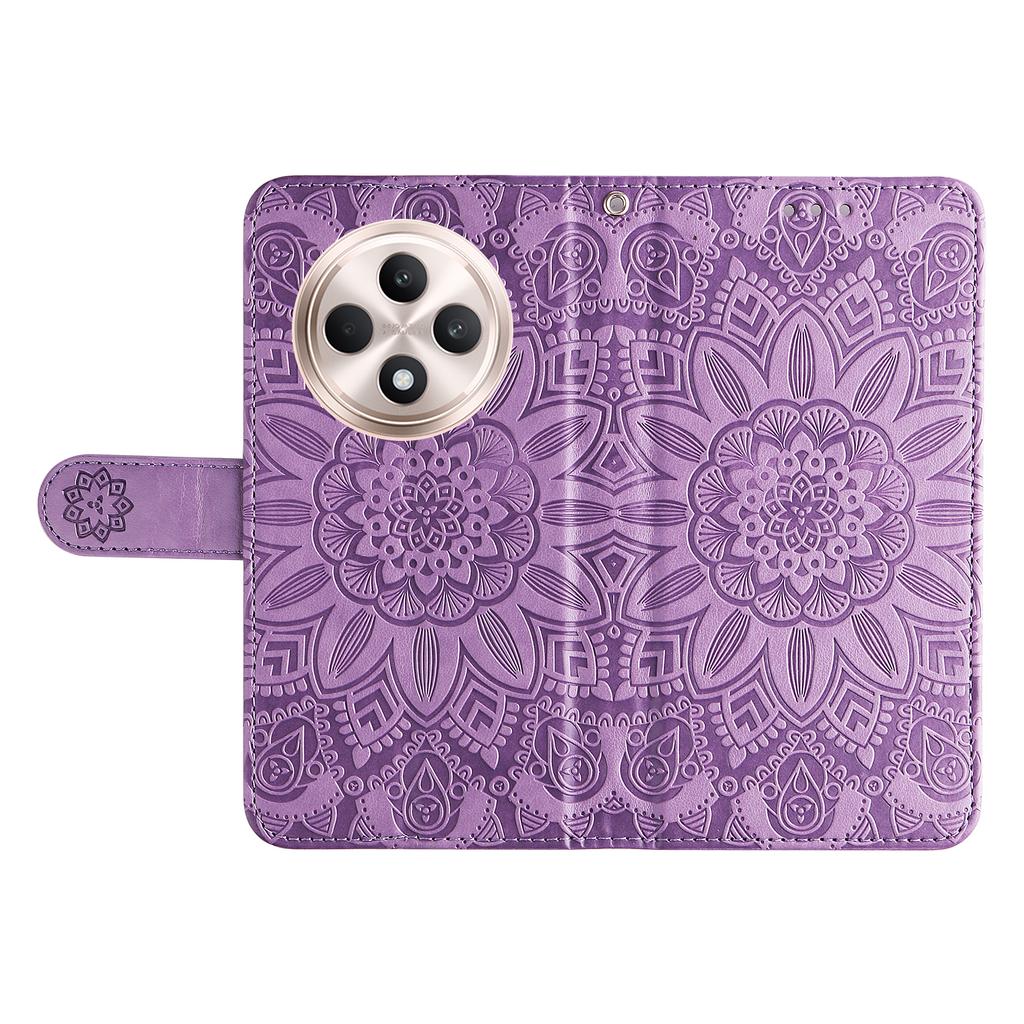 For Oppo Reno12 F 4G Case Sunflower Imprint Leather Wallet Phone Cover