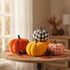 5 Stück Kürbisse mit Stofffüllung Weiche Dekorationen für Thanksgiving, Tischdekorationen,