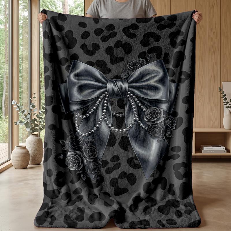Golden Roses with Pearls Theme blanket Lightweight Warm Flannel Blanket Decorative Throw Blanket for Home Decoration