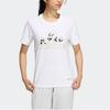 Adidas Large Logo Panda Print Casual Short Sleeve T-Shirt Women Tops White HT6900