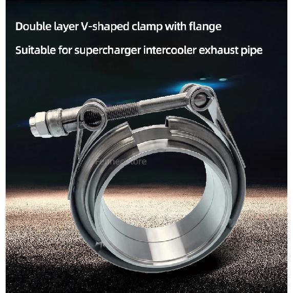 304 Stainless Steel Quick Release Standard V Band Clamp 1.5-6 Inches Male Female Flange V Clamp Kits Turbo Exhaust Pipe