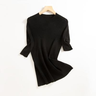 Nahtlos integrierter Strickpullover Damen Frühherbst Neu Enganliegend und dünn Unterhemd Unifarbenes Oberteil Enganliegende Strickware