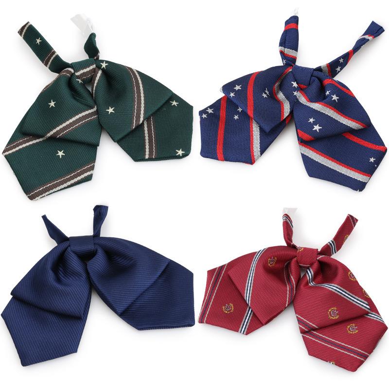 Japanese And Korean Version Of Female Collar Flower Double-Layer College Wind Ribbon Free Jk Bow Bow Graduation Photo Tie Sailor Suit