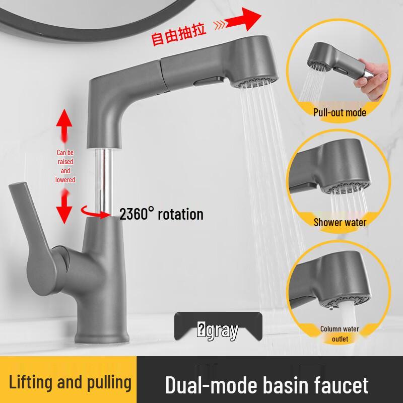 TLXT Lift & Pull-Out Basin Faucet
