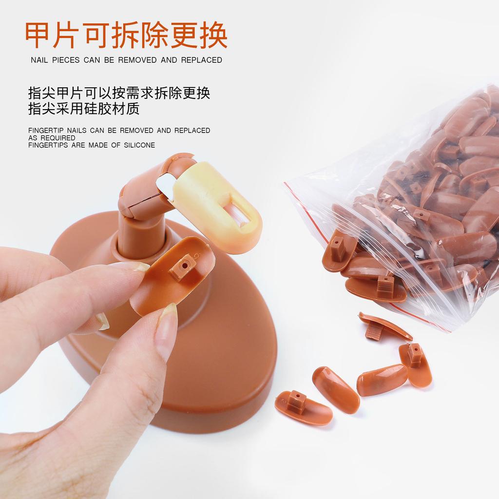 Nail Art Practice Mechanical Prosthetic Hand Joint Finger, Beginner Practice Movable Finger Belt Base
