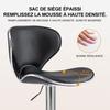 Tabouret de Bar - SEVENCOMFORT - Réglable en Hauteur - Dossier Ergonomique - PU Noir - Support 150kg