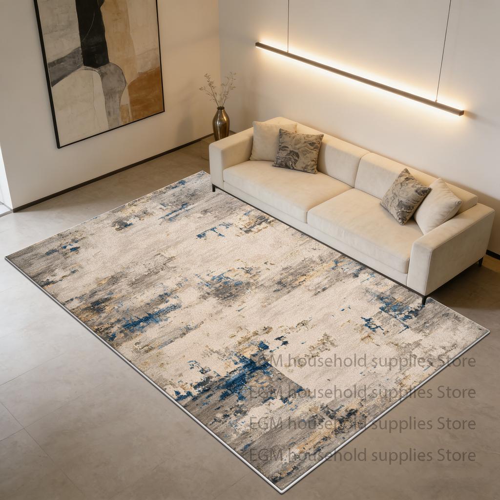 Ink Wash Abstract Style Carpet Light Luxury Living Room Decoration Bedroom Rug Washable Office Customizable Mat Easy To Clean