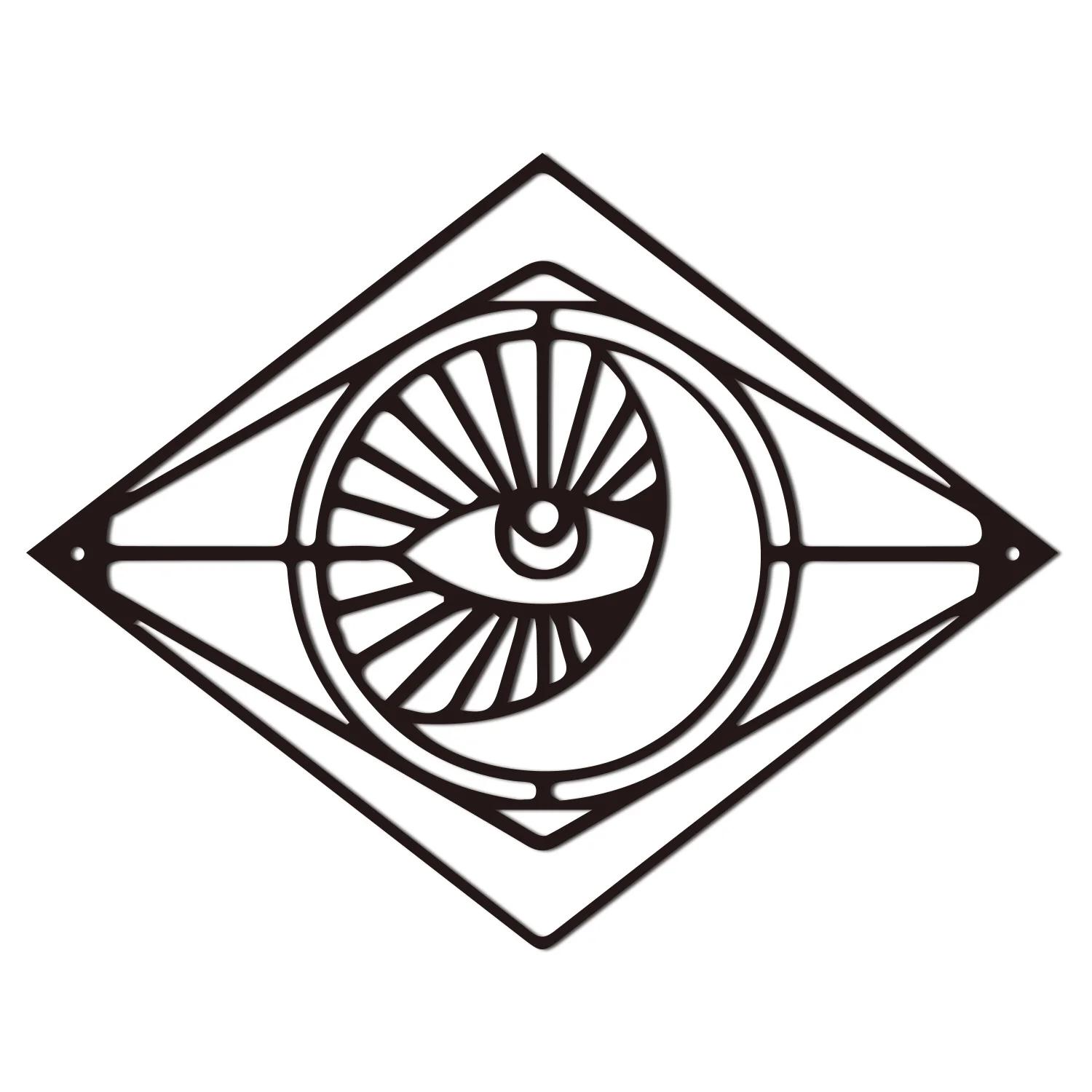 

Луна и глаз Металлические настенные украшения Готические настенные украшения Стильные металлические настенные знаки Идеальный подарок на новоселье Элегантный декор для дома и комнаты чёрный