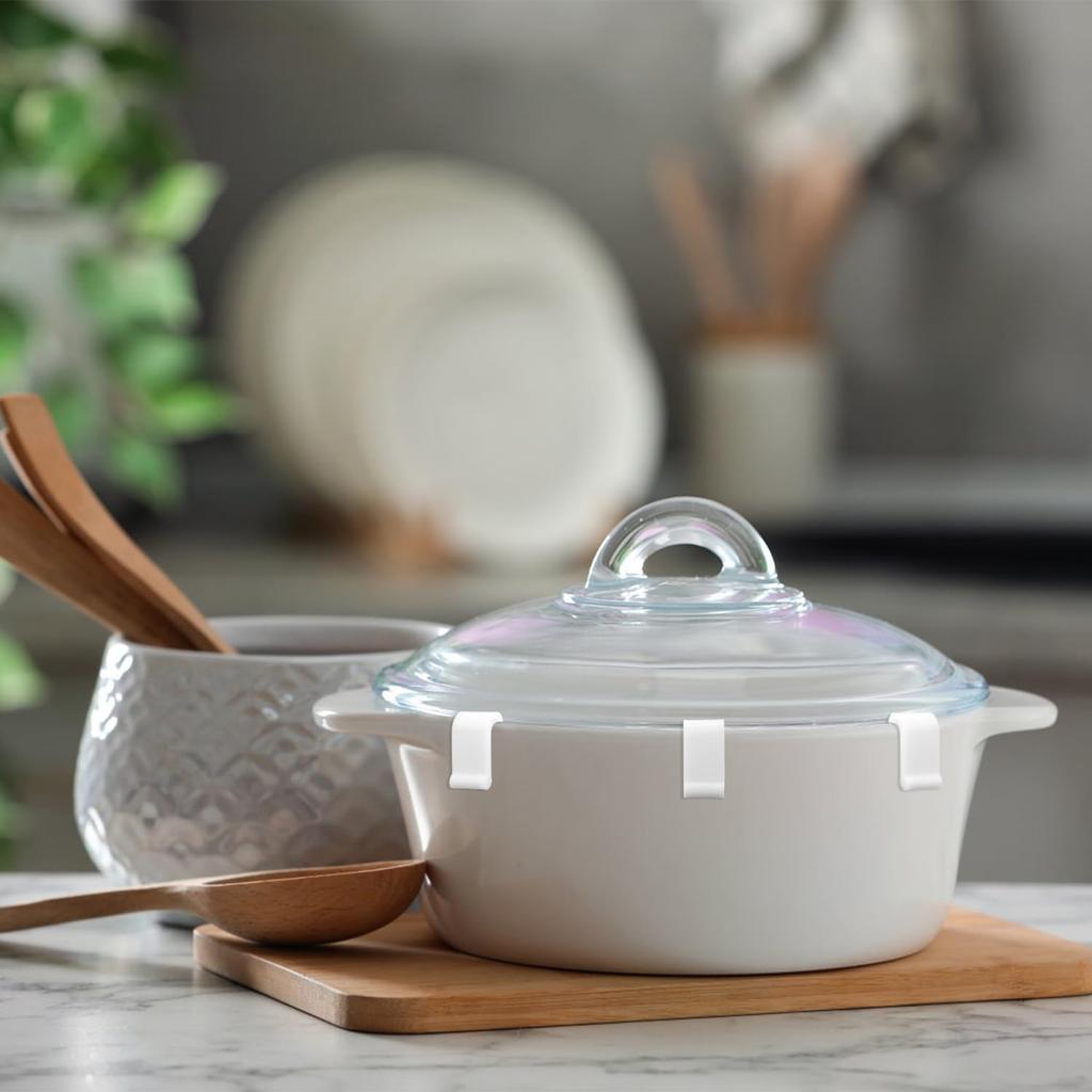 12pcs Dutch Oven Lid Protector Clips, Silicone Cookware Protector Clips Pot Lid Flexible Bumpers Lifter Accessories for Stacking Pan and Display of