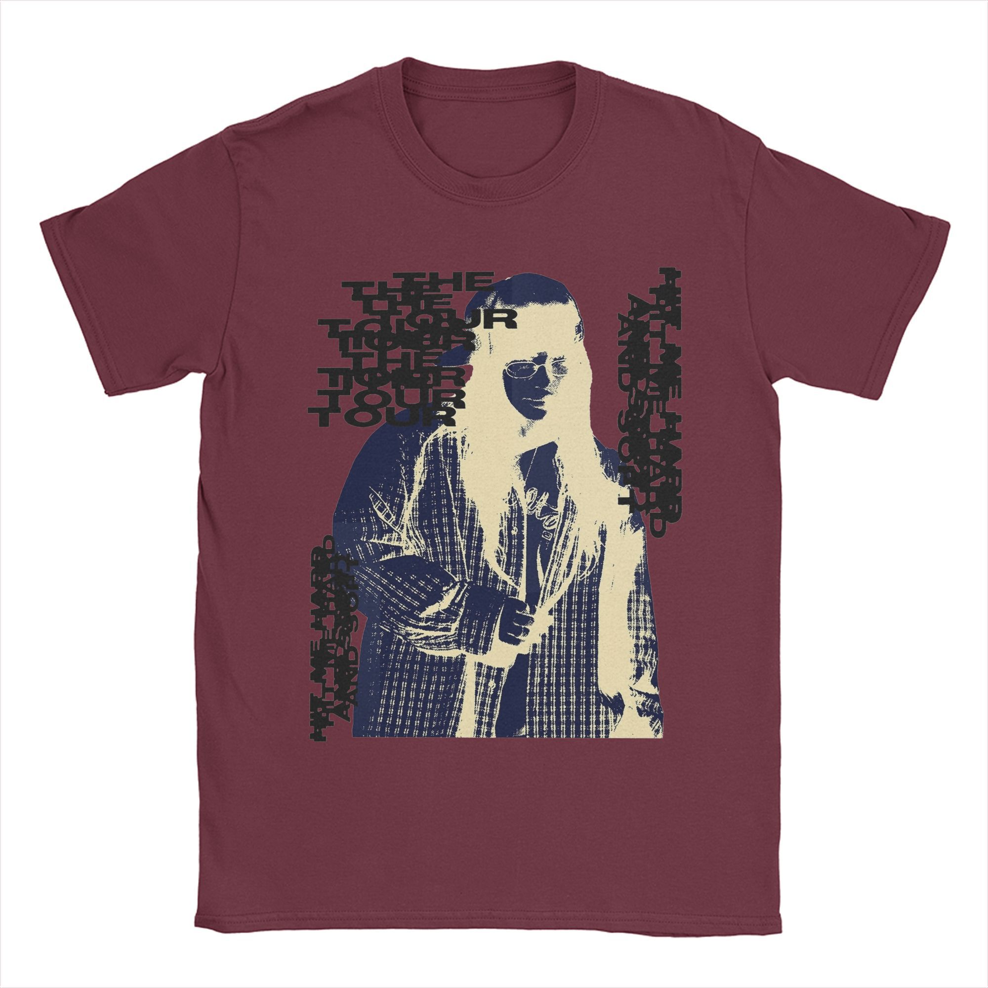 

Мужская футболка Hit Me Hard And Soft Vintage Pure Cotton Tee Shirt Short Sleeve T Shirt O Neck Tops Party XXXXXL бордовый