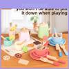 Wooden Afternoon Tea Cookies Cups Tableware Set Children Toys For Imaginative Pretend Play