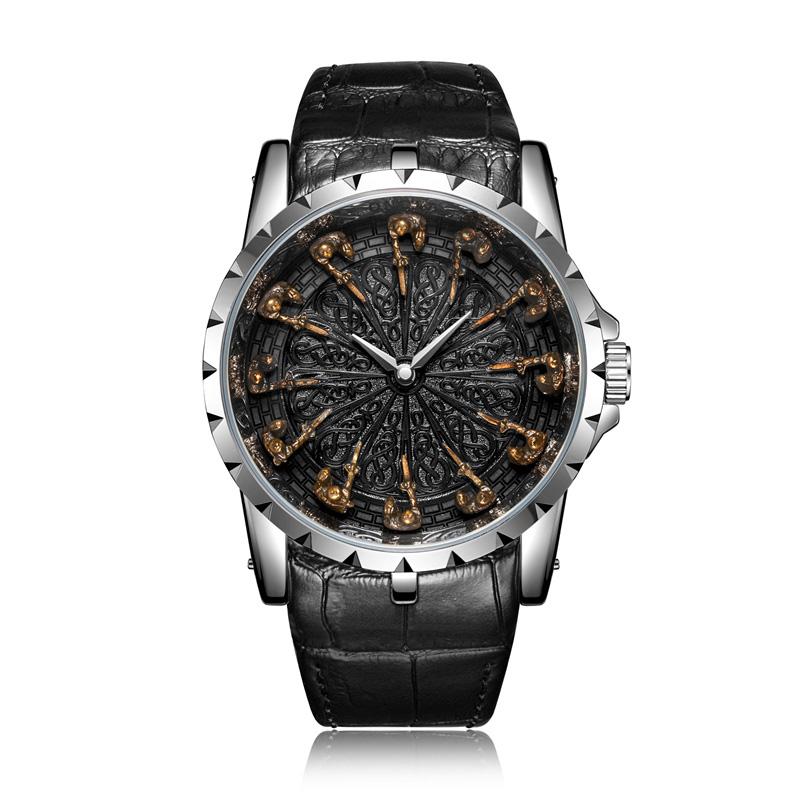 ONOLA 3809 2022 New Unique Luxury Rose Gold Leather Cool Mans Casual Waterproof Sports Relogio Masculino Watches 3809