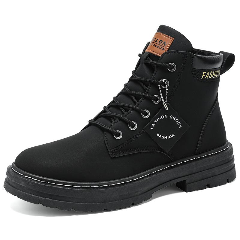 Martin boots plus size new spring and autumn round head high top Martin boots army boots