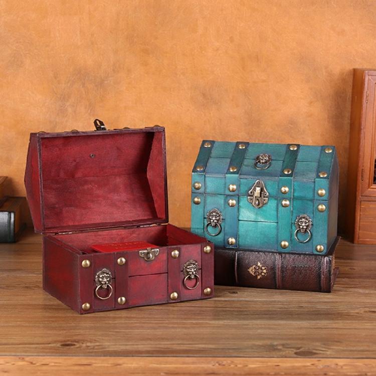 Traditional Wooden Storage Chest Dateless Locking System Compact Organizers Decorative Home Accent Storage Container