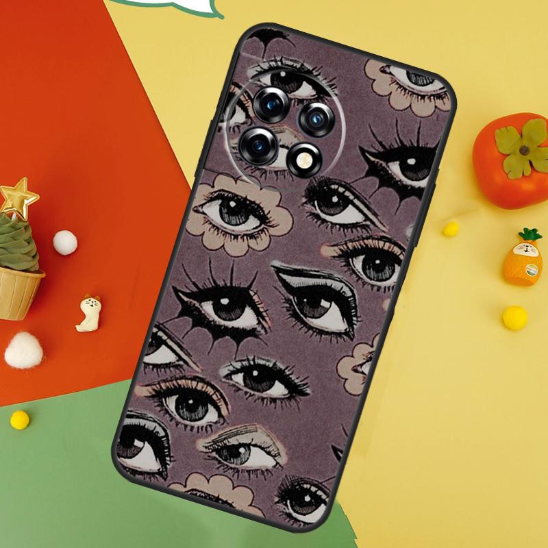 Scary Face Eyes Back Case For OnePlus 13 15 13R 13T 12 12R 11 10 10T 8T Nord 5 CE 4 2 3 Lite N20 N30 Cover