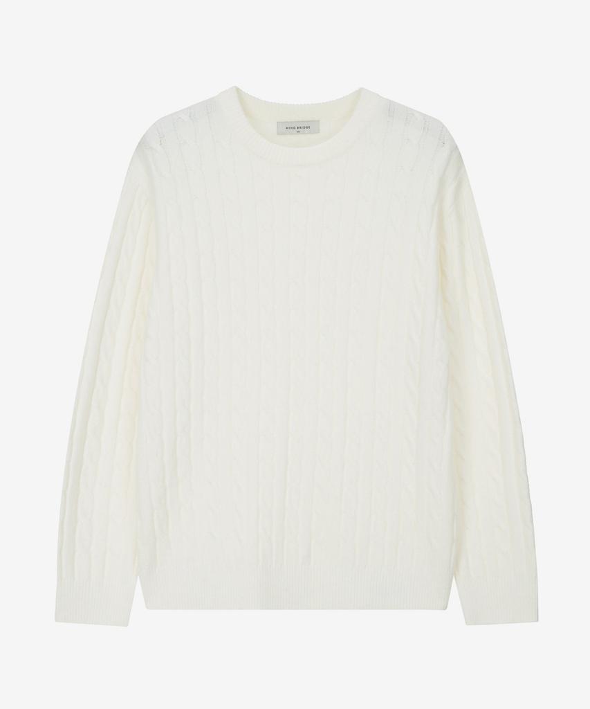 MINDBRIDGE [Set][Select Cable + Collar Neck][Air Wool] Alpaca Semi-Overfit Knit - 7 Colors