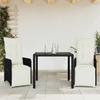 VidaXL 3-piece Garden Bistro Set Cushions Black Poly Rattan 3277135