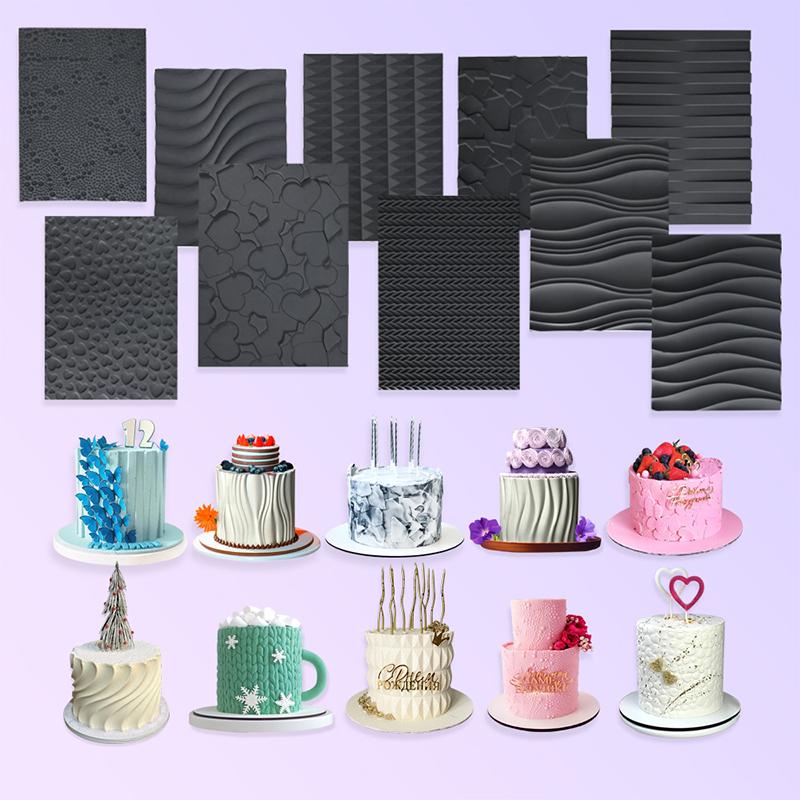Resuable Cake Texture Silicone Baking Mold Non-stick Pastry Swiss Roll Chocolate Ice Cream Decorative Tools Gadgets Accessories
