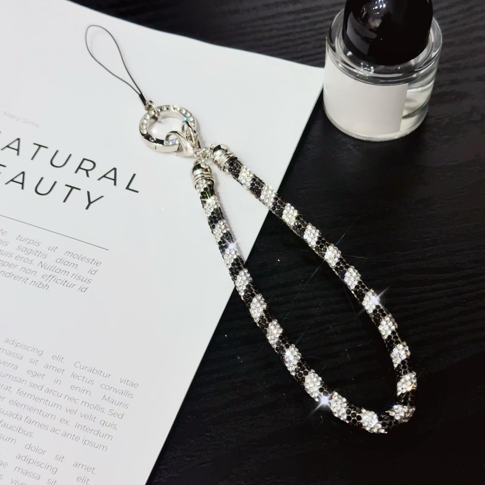 

Phone Wrist Strap Shiny Rhinestone Decor Hand Strap Lanyard,Length: 25cm K