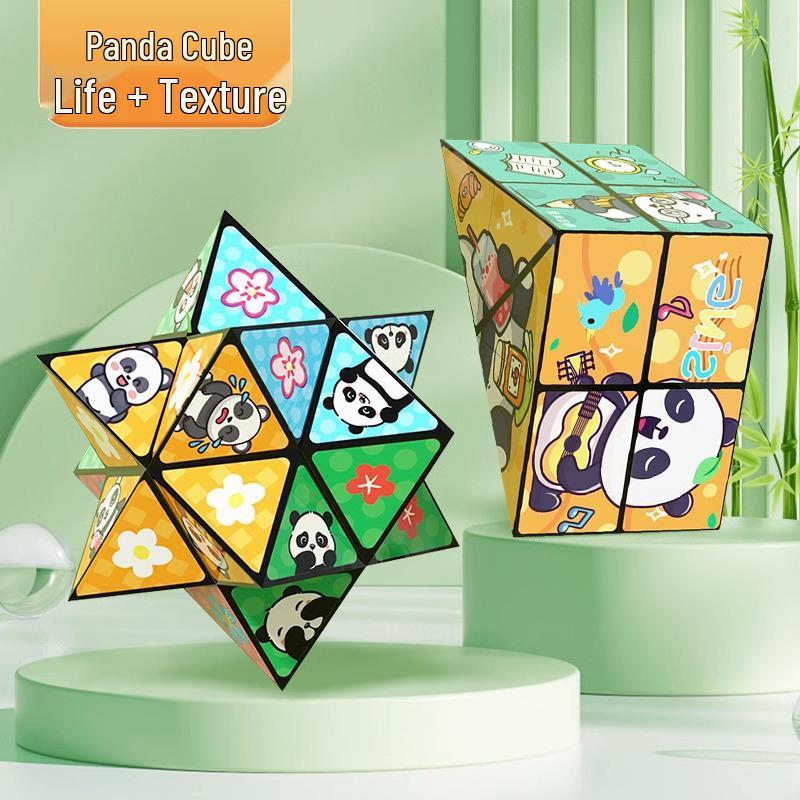 Panda Infinity Cube: 3D Geometric Folding Block - Educational Decompression Toy for Kids