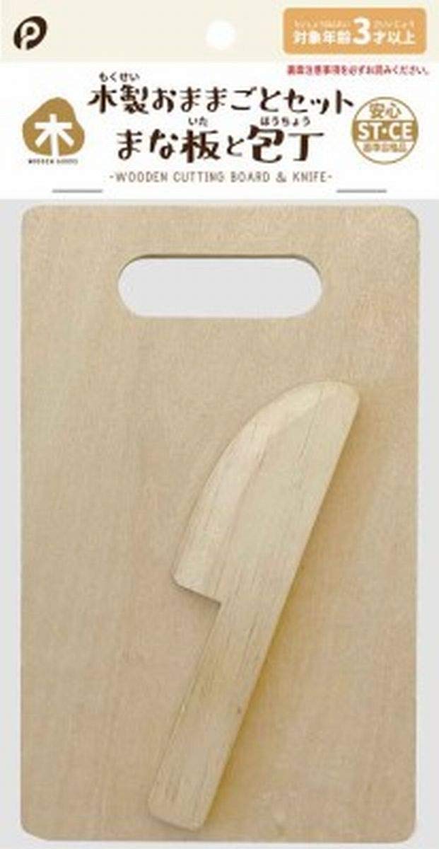 Pretend play set (wooden) with cutting board and knife