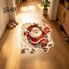 Soft Imitation Cashmere Rug Christmas Entrance Mat, Santa Claus Entryway Rug, Non-Slip Indoor Decoration for Kitchen Bathroom Home Xmas Holiday Decor