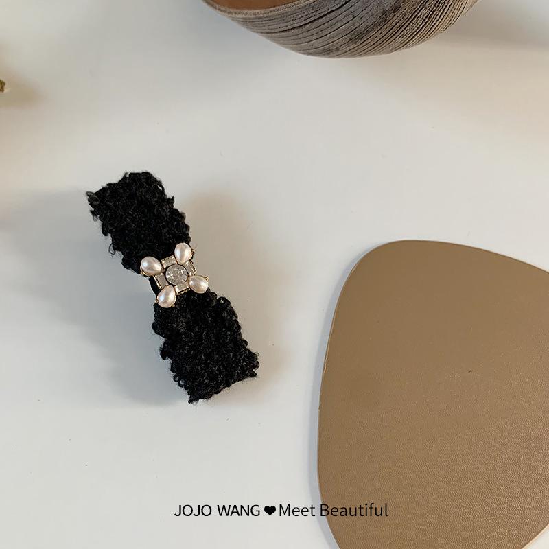 Women White Camellia Barrettes Hairpins  Set  Newest Elegant Cashmere Woolen Knitted Camellia Hair Clips Hairgrips