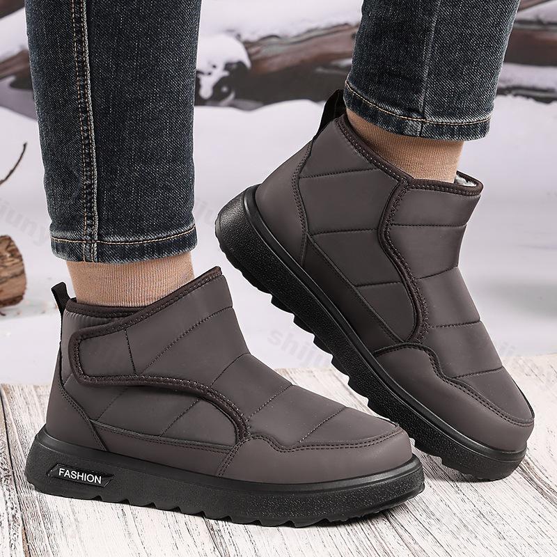Fashion Men's Cotton Shoes 2025 Winter Fashion Thicken Plush Warm Snow Boots Comfortable Soft Sole Outdoor Non Slip Vintage Short Boots