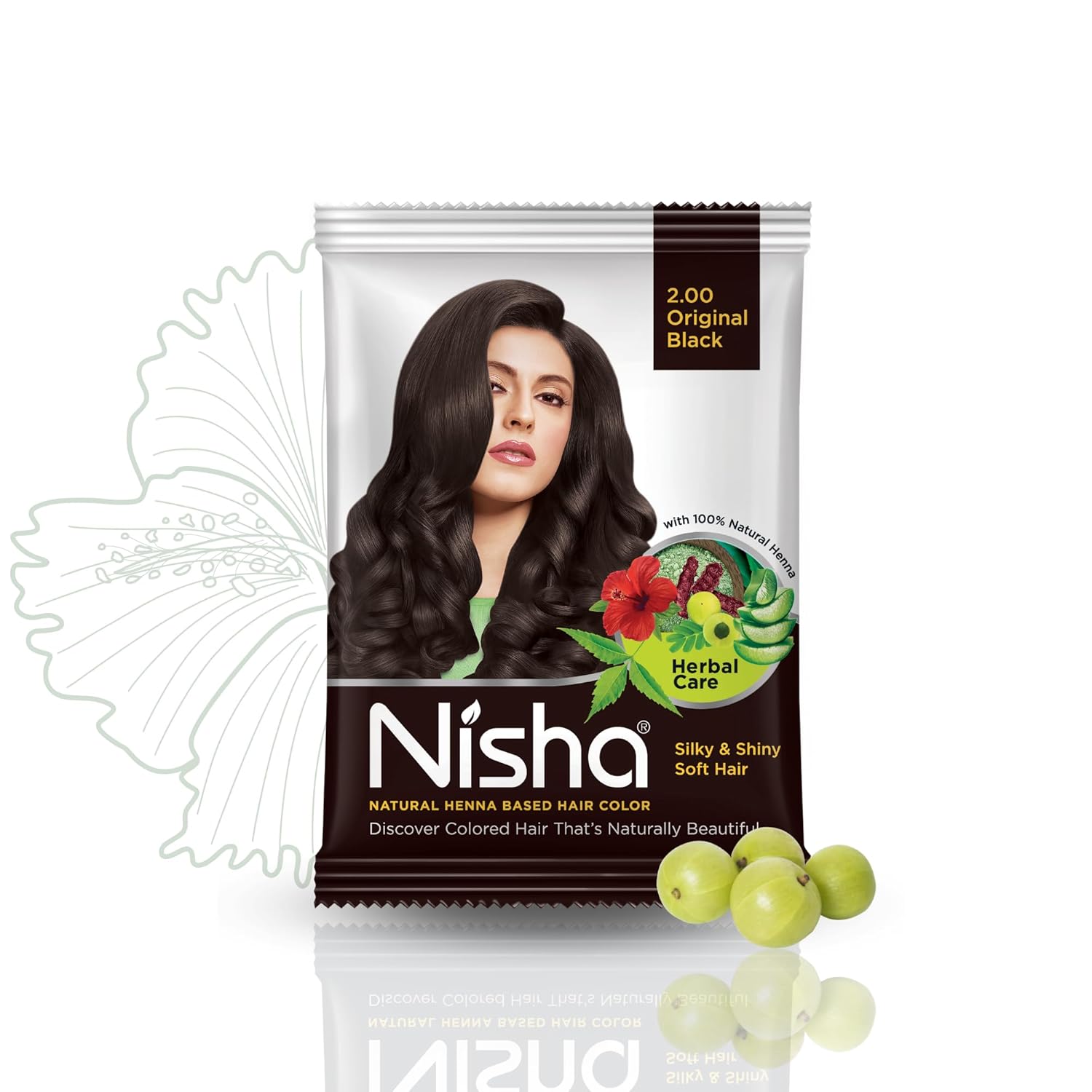 Nisha Natürliche Henna Haarfarbe 10g x Packung à 10 | Kräuter-Pflege-Farbe für weiches, glänzendes Haar für Männer & Frauen white