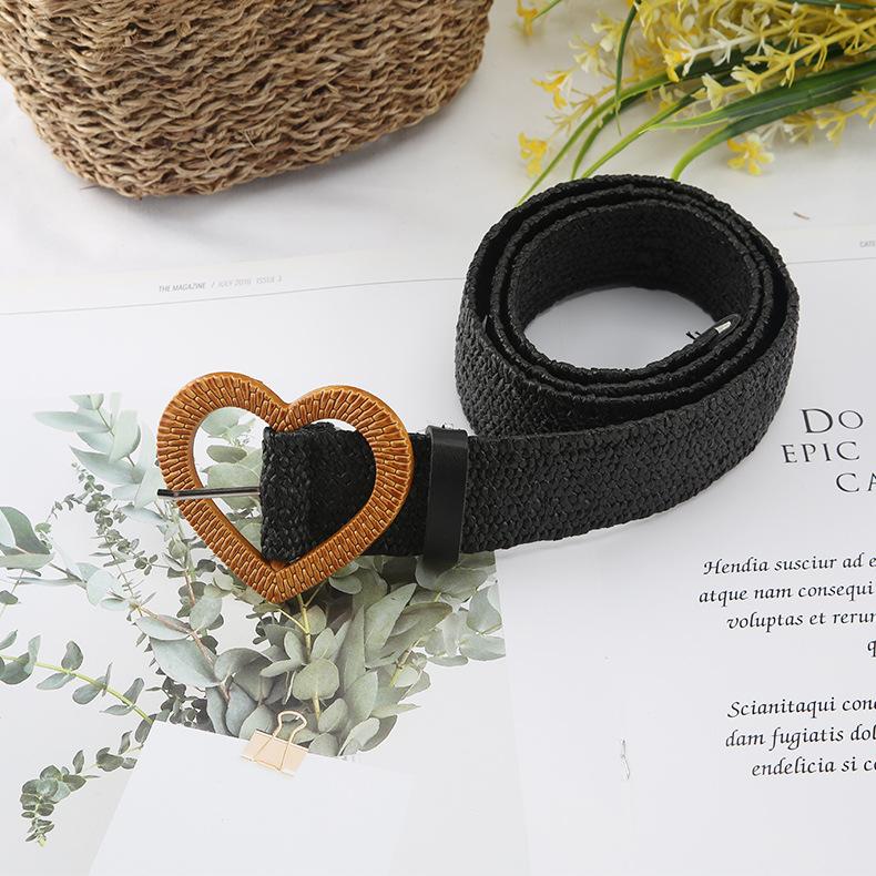 PP Gras Gewebter Gürtel Damen Retro Baumwolle und Leinen Ethno-Stil Kleid Taillensiegel Liebes Schnalle Dekogürtel