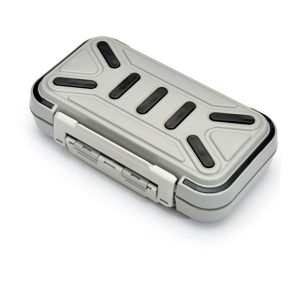 Waterproof Fishing Tackle Box Impact Resistant Compartment Adjustable for Fishing Hook Lure Medicine Pill Grey