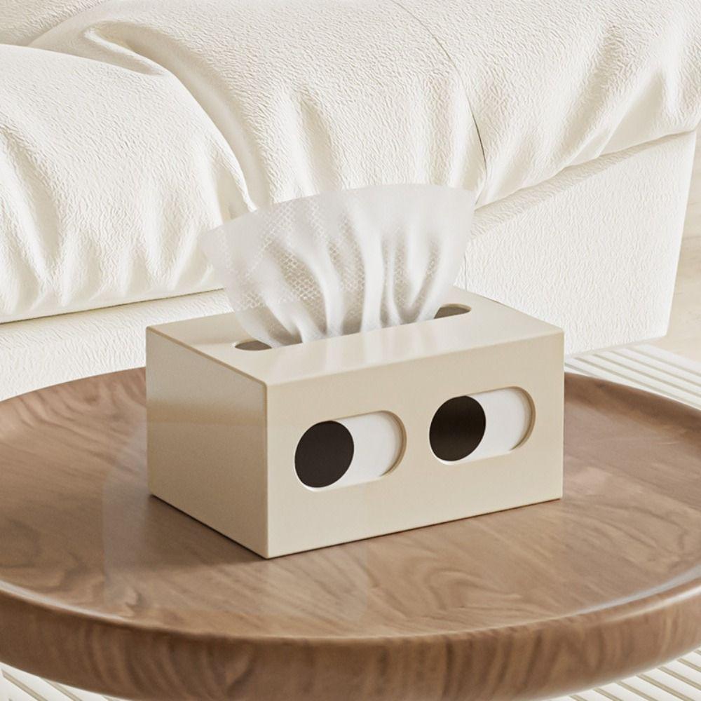Funny Expression Facial Tissue Dispenser Rectangle Shape Desktop Tissue Case  Bathroom