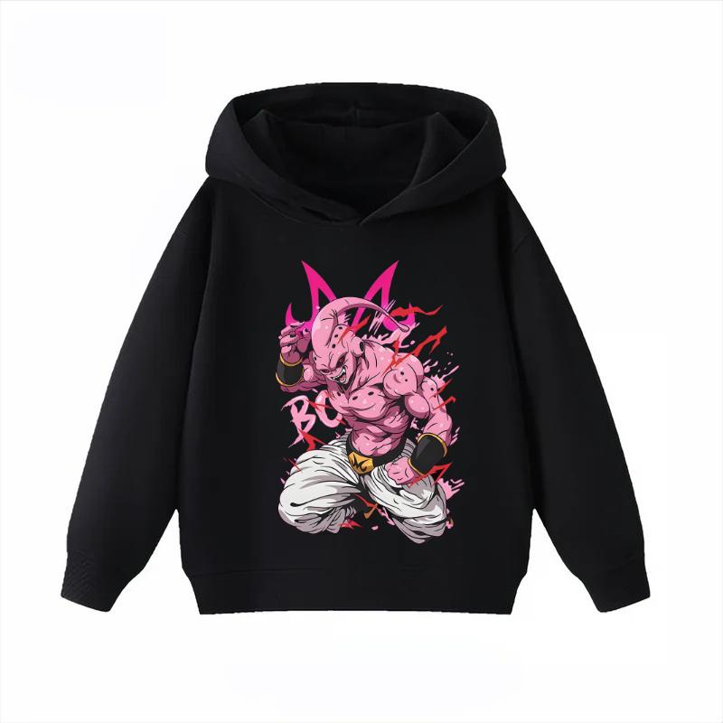 Dragon Ball Majin Buu Street Loose Hooded Sweatshirt - Anime-related Kids' Comfortable Coat for the Digital World