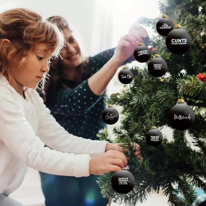 Sweary Bauble Bundle - 12/1Pack, 2025 Fun Christmas Ornament Xmas Ball-Ornaments