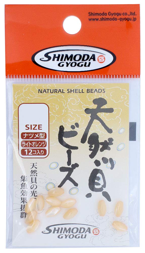 

Shimoda Fishing Gear Natural Shell Beads, Jujube Shape, Medium, Light Orange