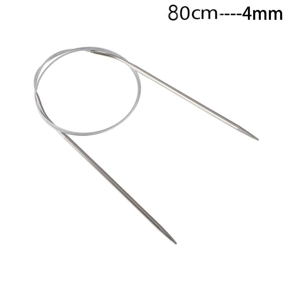 80/100cm Stainless Steel Circular Needle Round Weaving Knitting Needles Handmade Crochet Hook DIY Crafts Household Sewing Pins