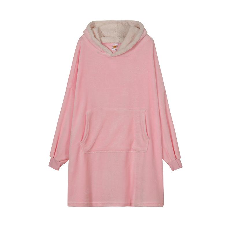 Unisex Winter Fleece Robe - Thick, Warm, Outdoor & Home Mid-Length for Couples