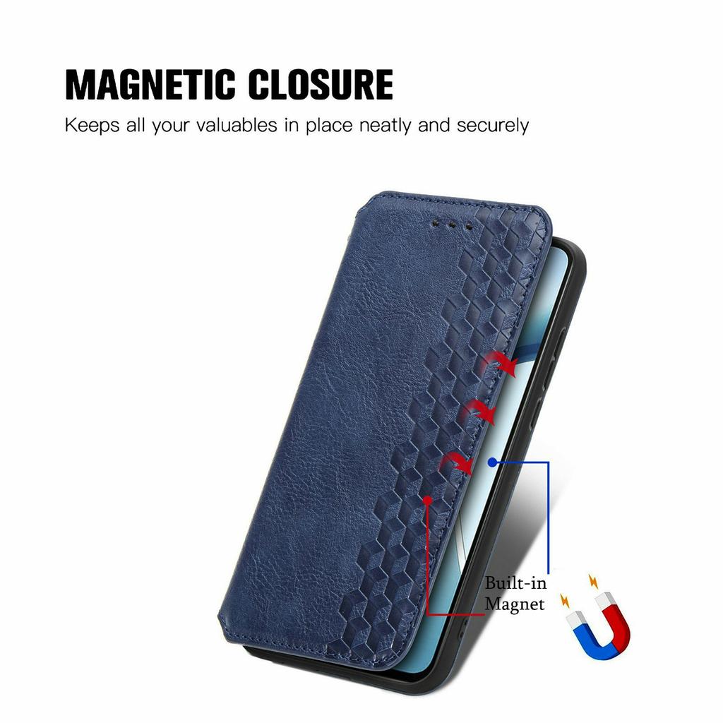 For Honor X70 Pro 5G Case Rhombus Imprint PU Leather Wallet Phone Cover