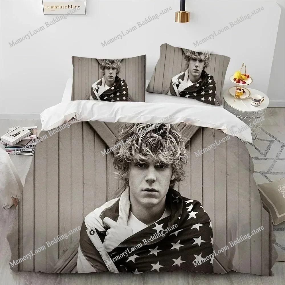Movie Character Cool Evan Peters Movie TV Actor Bedding Set Twin/Queen Size Duvet Cover Pillowcase Soft Bedroom Decor Set
