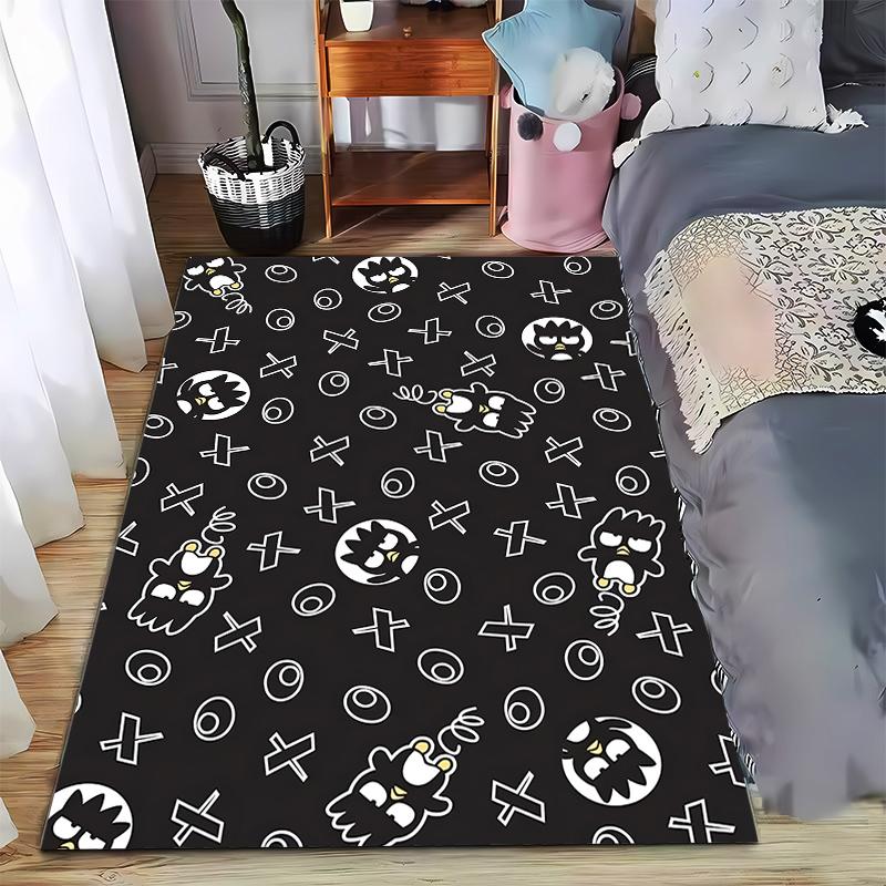 

Playful Black Carpet with Cartoon Characters and Shapes Suitable for use as an anti-slip game mat for living room and bedroom sofas 40x60cm( 15x23in )
