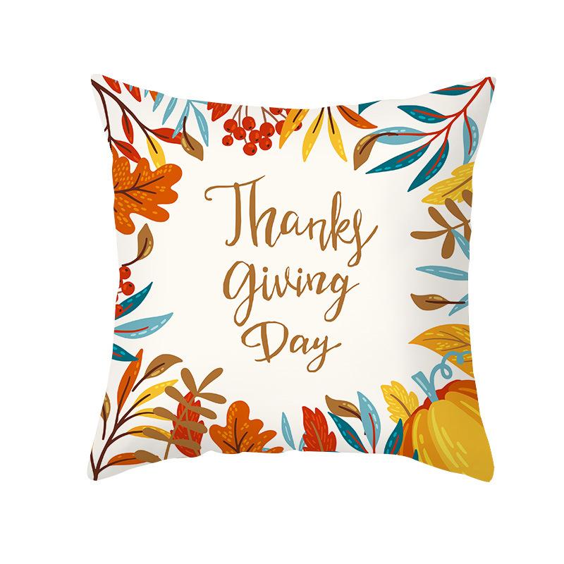 New Pumpkin Thanksgiving Pillow Cover Ins Nordic Peach Skin Printed Cushion Cushion Cover Home Products