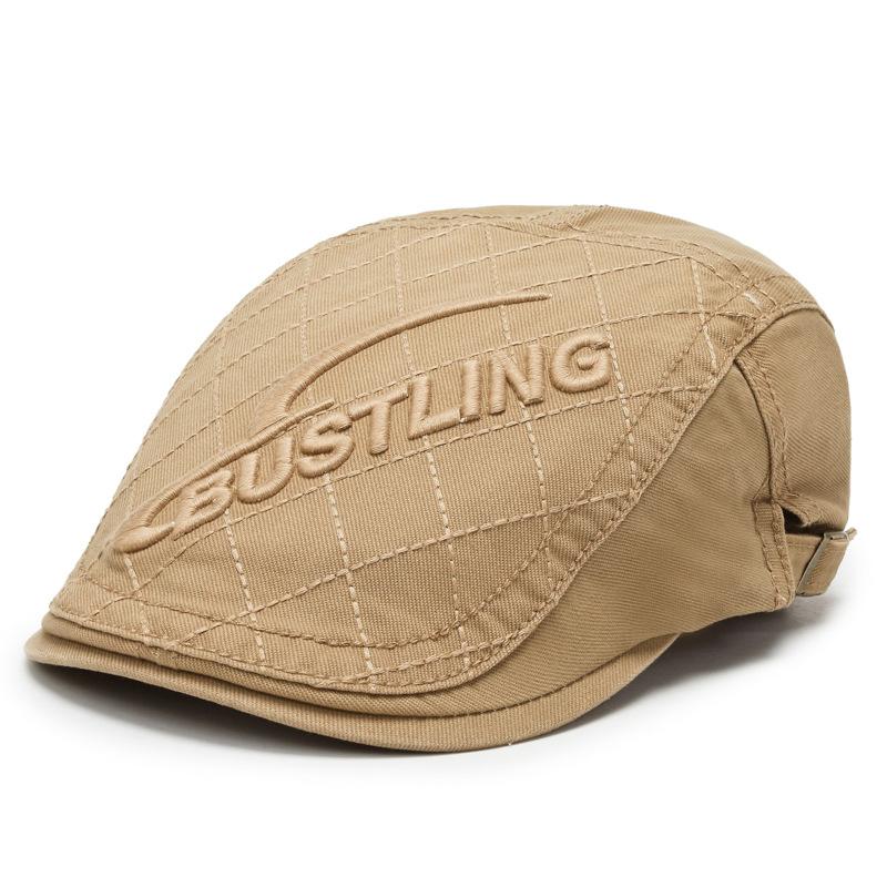 

Autumn and winter retro beret women s casual men s cap sun protection sunshade British spring and autumn forward hat Adjustable хакі