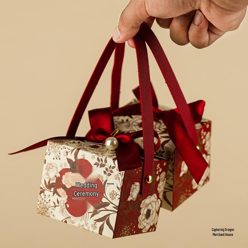 2025 Elegante Chinesische Hochzeitsgastgeschenk Süßigkeitenbox