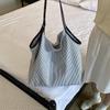 Large Capacity Striped Tote & Shoulder Bag - Embossed, Fashionable Women's Work or Commute Underarm Bag