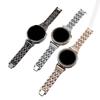 22mm Quick Release Shiny Metal Watch Strap with Dual Diamond Rows for Samsung & Huawei GT Series