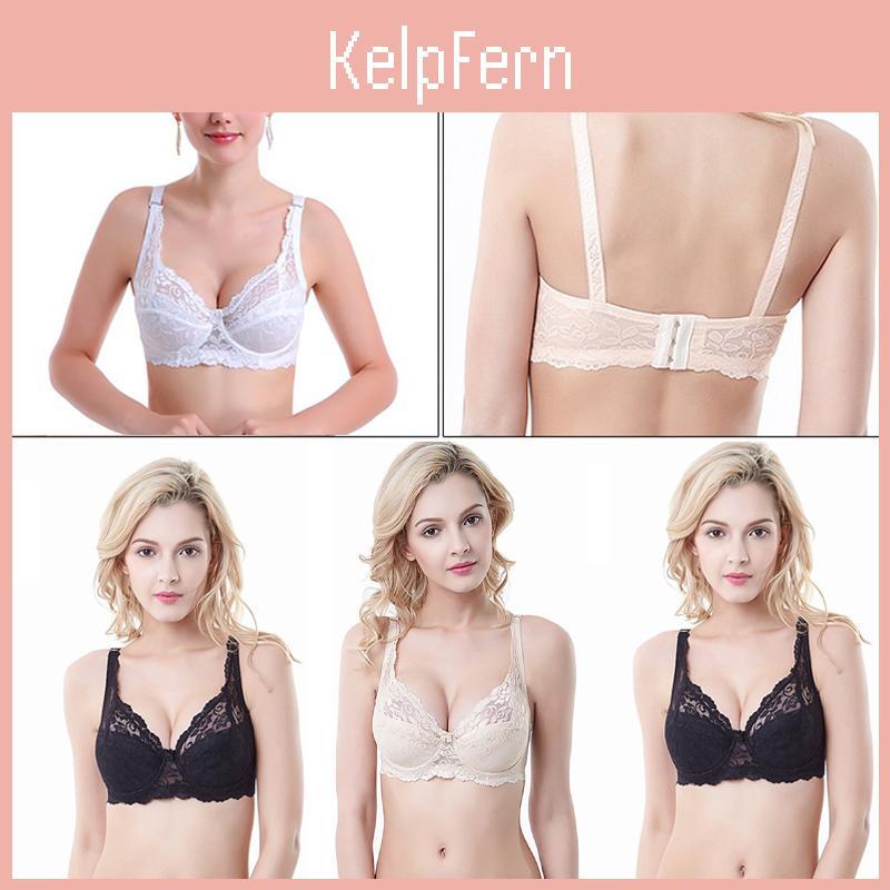 Elegant Ladies Plus Size Lace Full Coverage Bra With Adjustable Shoulder Straps