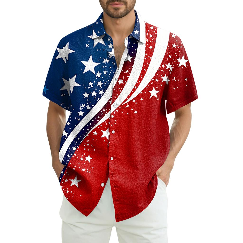 Men's Casual Short-Sleeve Collared Shirt