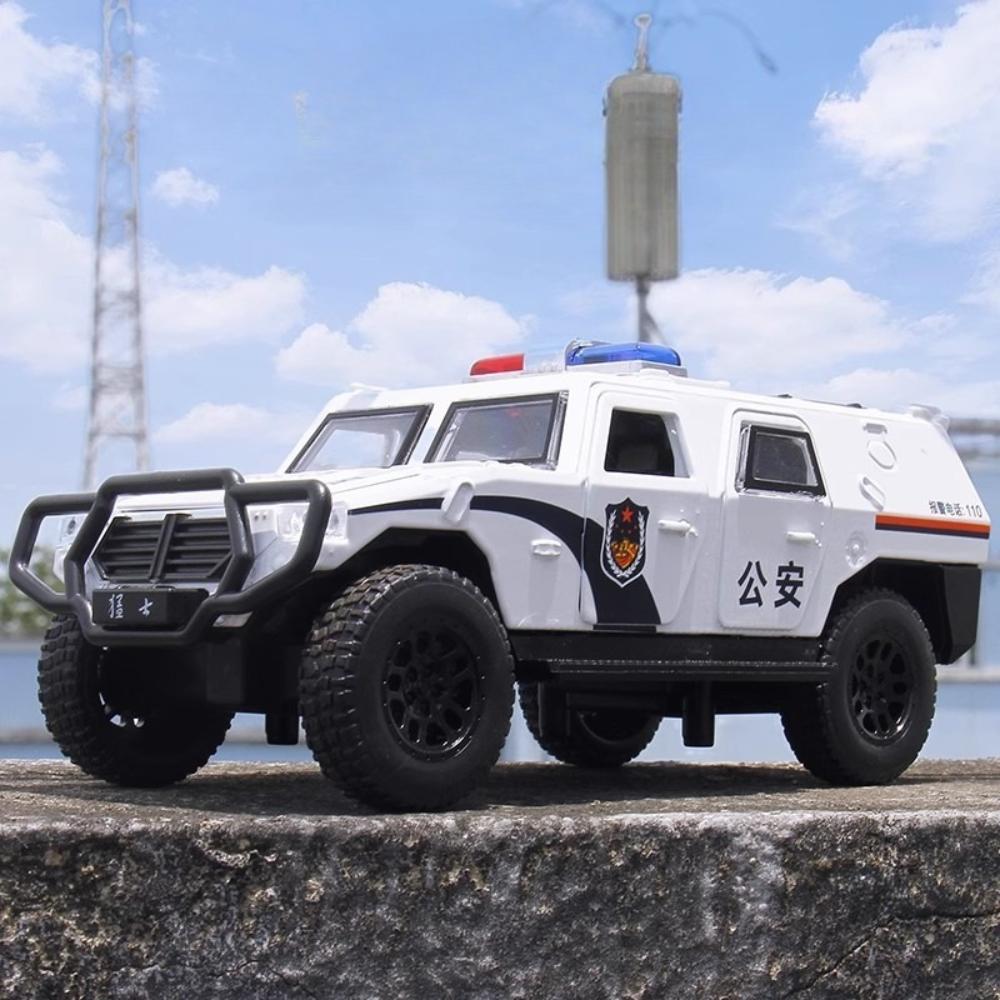 1:32 DongFeng MengShi Honda Accord Police Car Model Toy Metal Diecast Pull Back Doors Opend Vehicles Models Boys Holiday Gifts ED4